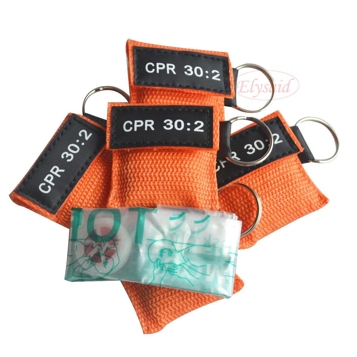 6 PCS CPR 30:2 Mask Keychain Keyring Face Shield First Aid Training cpr Mask
