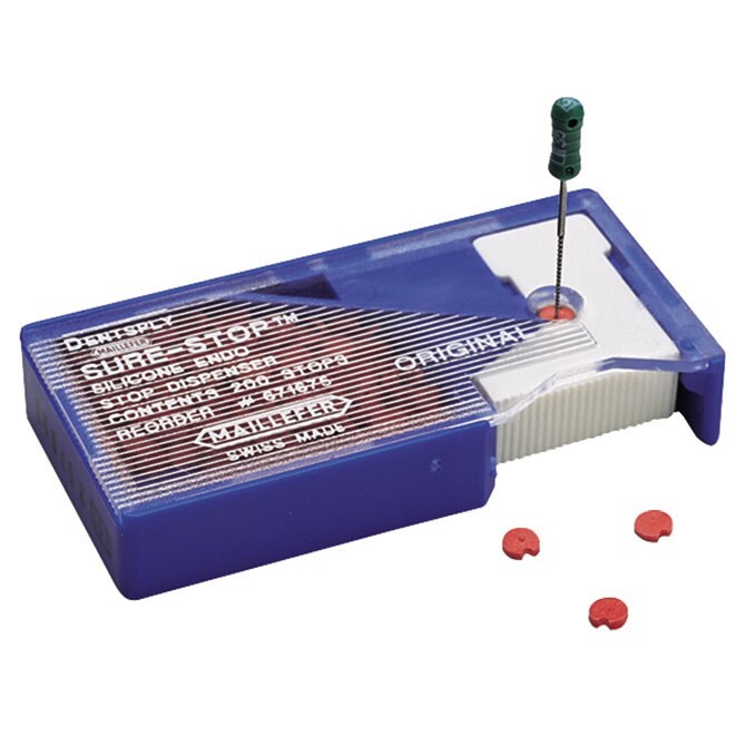 Endodontic Sure-Stop Red Silicone Dispenser by Dentsply Maillefer (200/Pack)