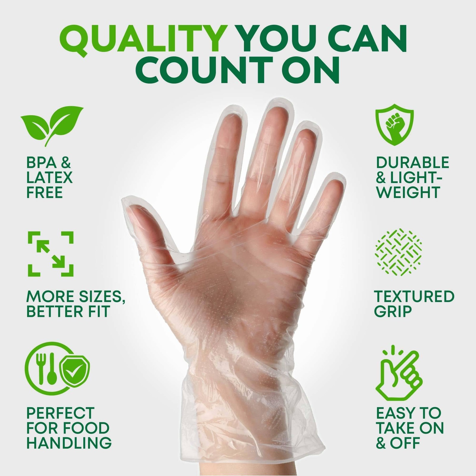 600 Pack Disposable Gloves Medium – Clear HDPE Plastic, Food Safe, Latex, BPA…