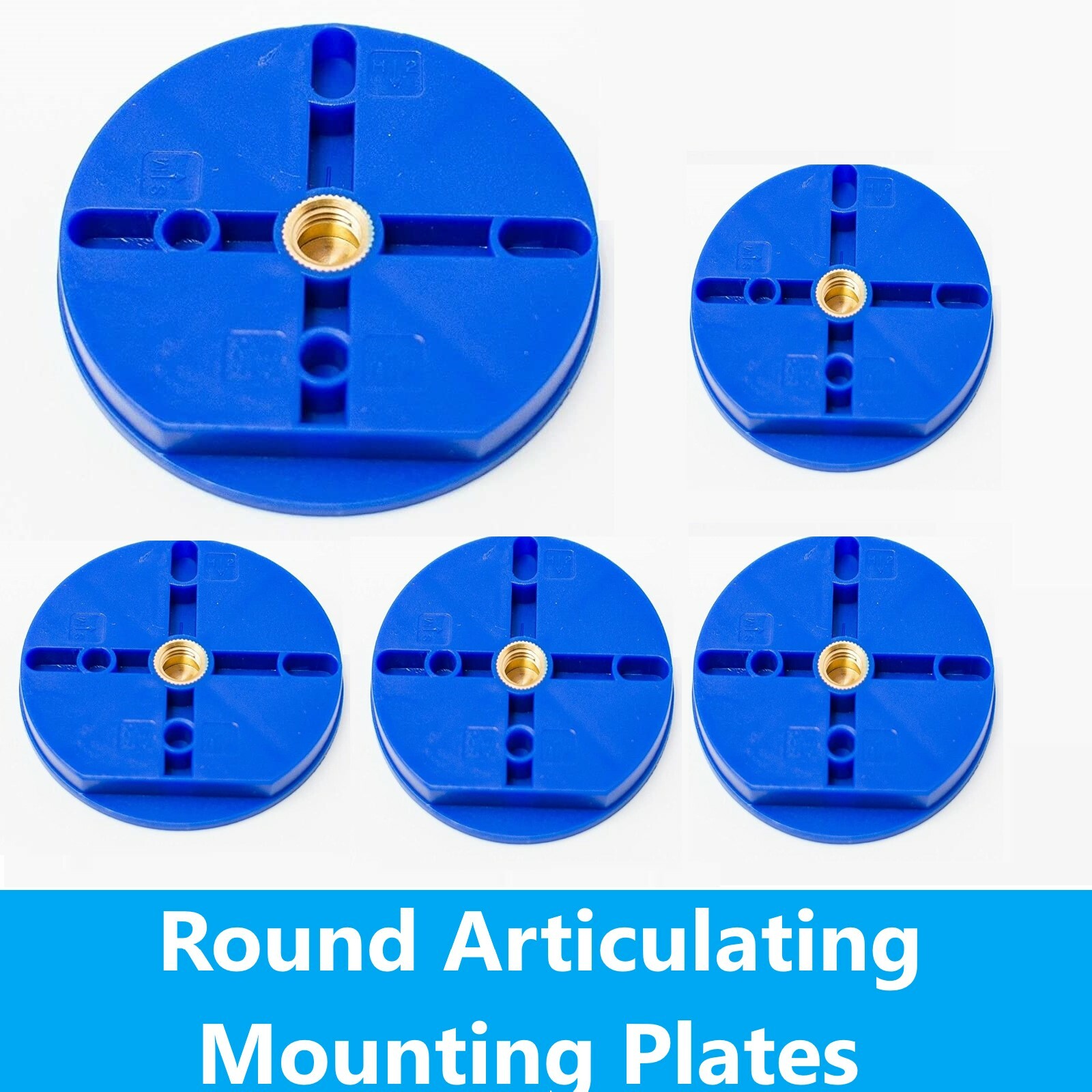 Dental Lab Plastic Disposable Round Articulating Mounting Plates Blue- Bag of 20