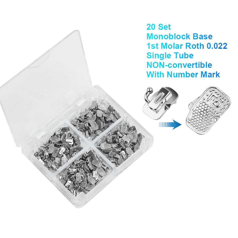 80 Dental Buccal Tubes Orthodontic Bondable NonConvertible Single Tube 20Piece