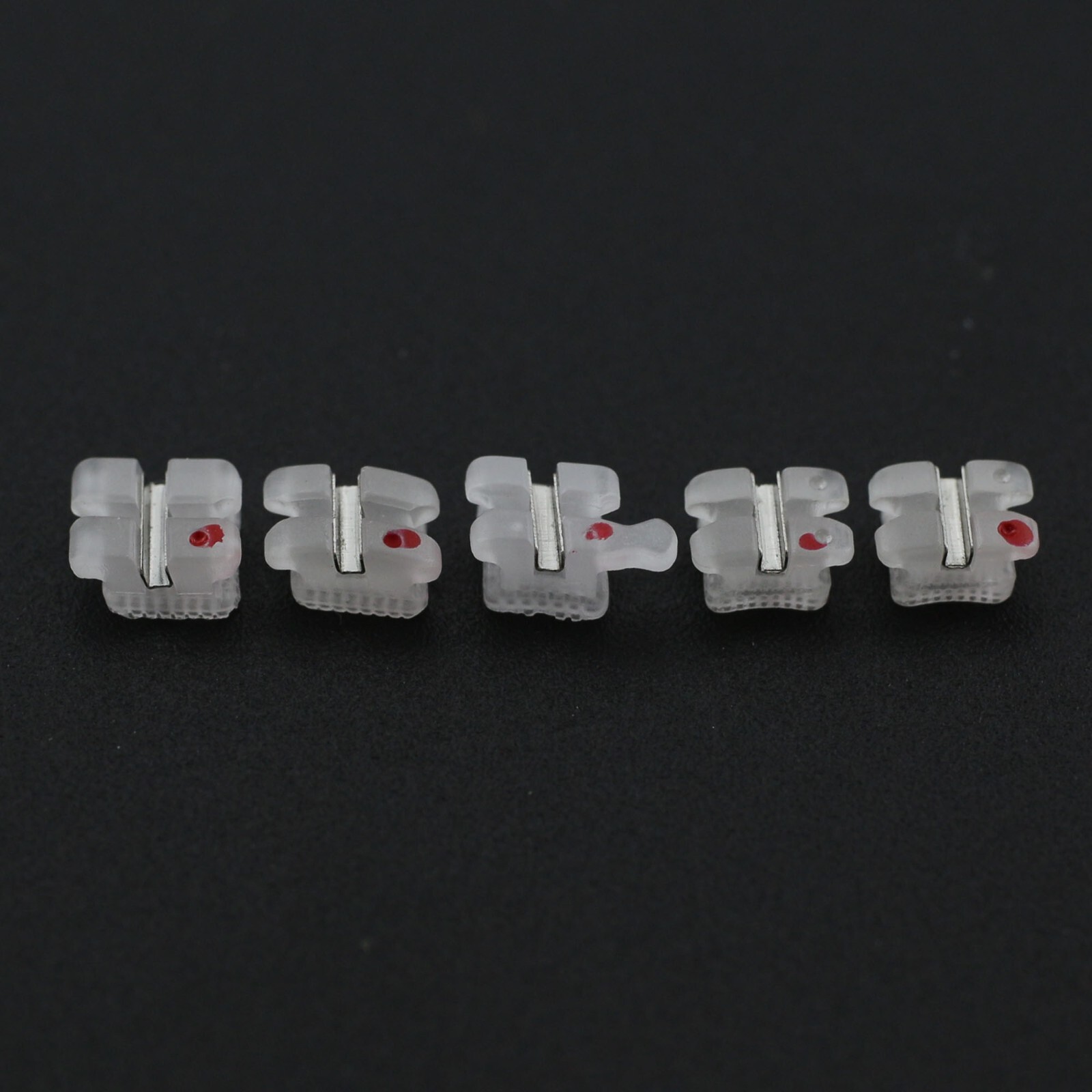 Noble Dental Orthodontic Ceramic Brackets Brace Roth 022 3 Hooks Metal Slot