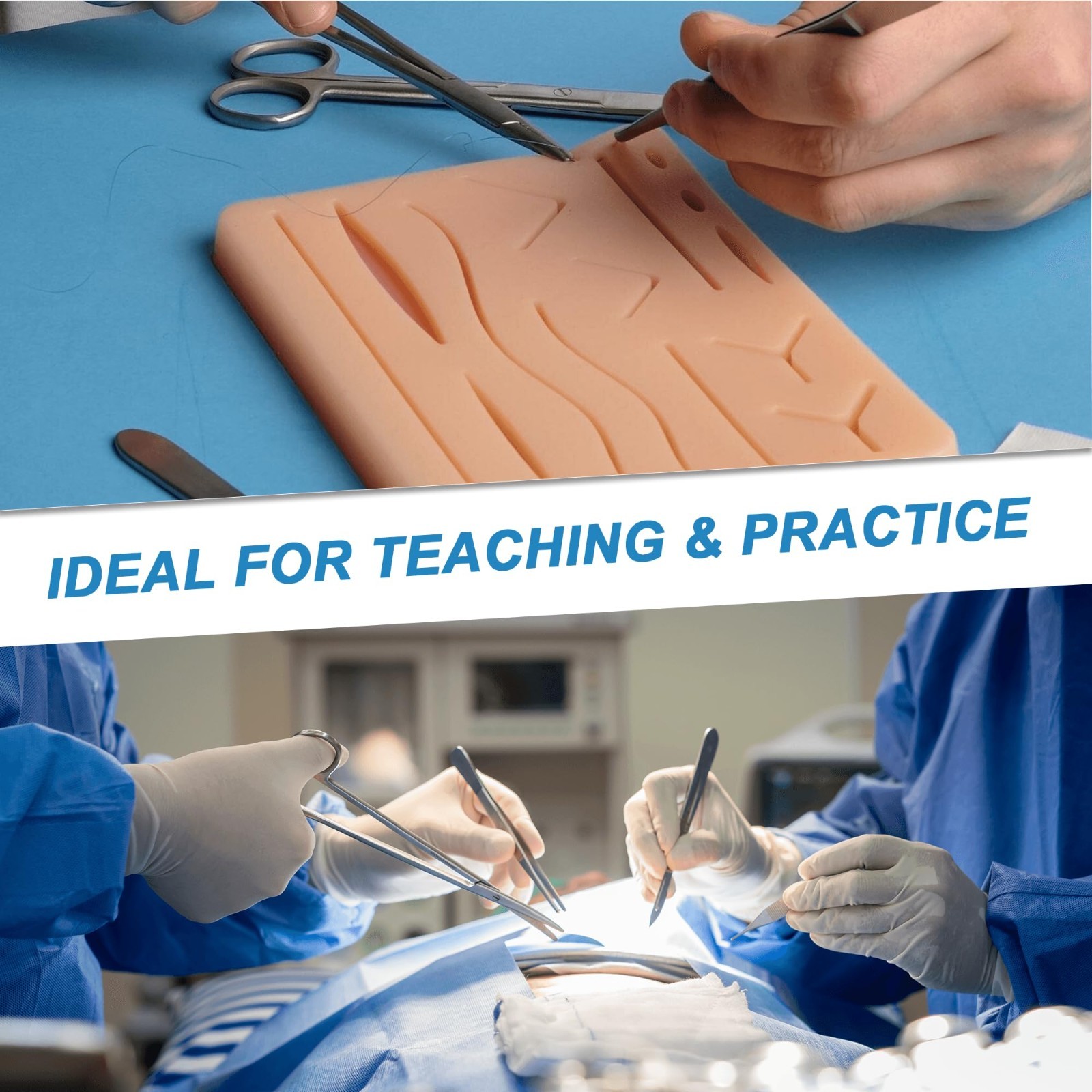 Suture Practice Kit – Silicone Suturing Pad & Wound Closure Trainer for Nursing,