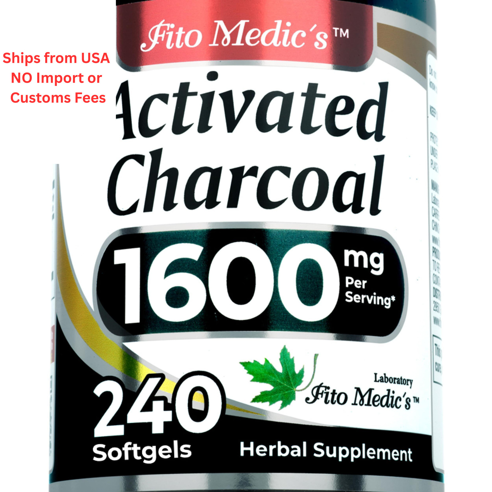 FITO MEDIC’S Lab | Activated Charcoal | 240 caps | 240 Count (Pack of 1)
