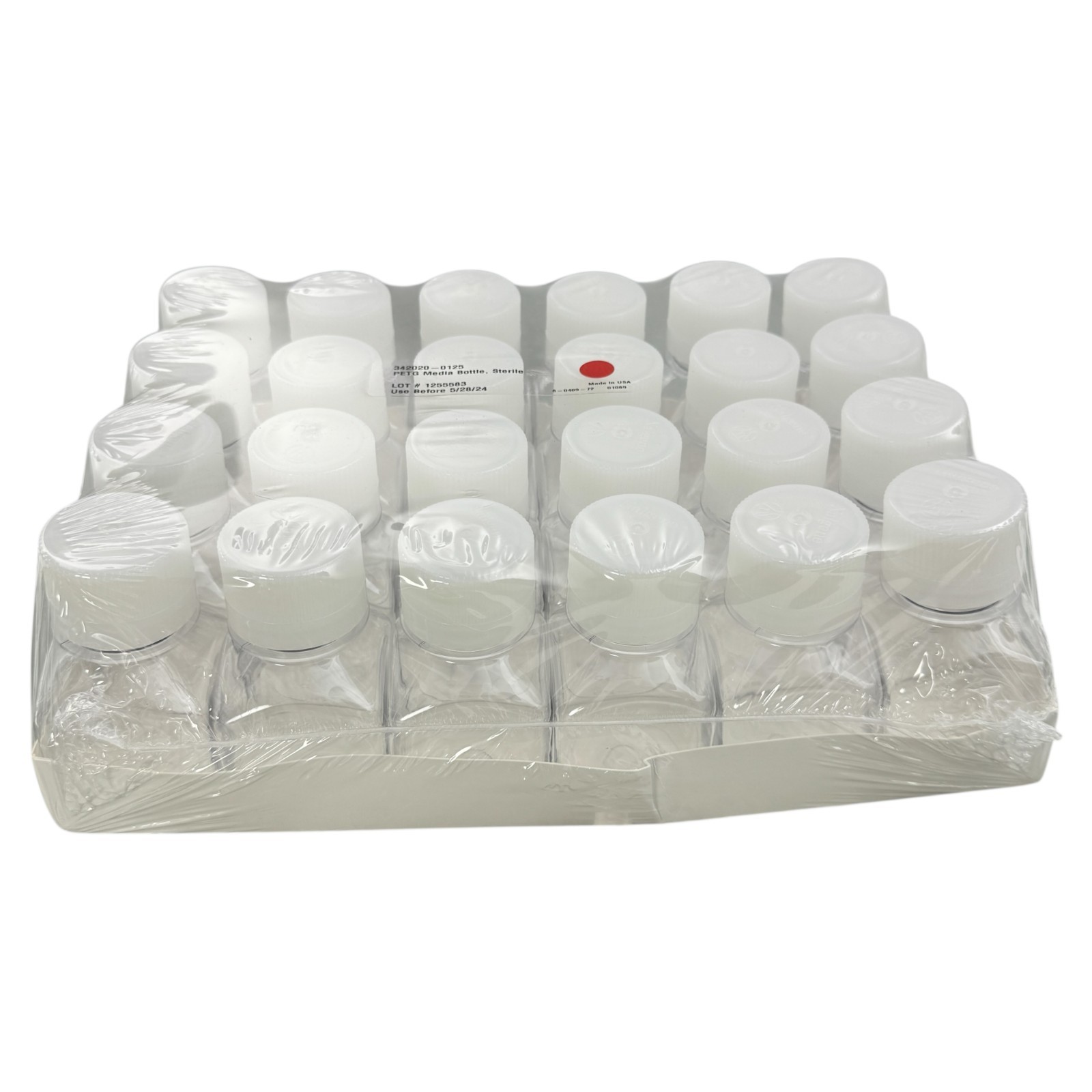 Thermo Scientific Expired 342020-0125 PETG Media Bottle, Sterile 24 PCS