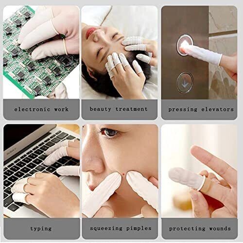 (500 PACK) Disposable Latex Finger Cots Medium Size Anti Static Durable Handmade