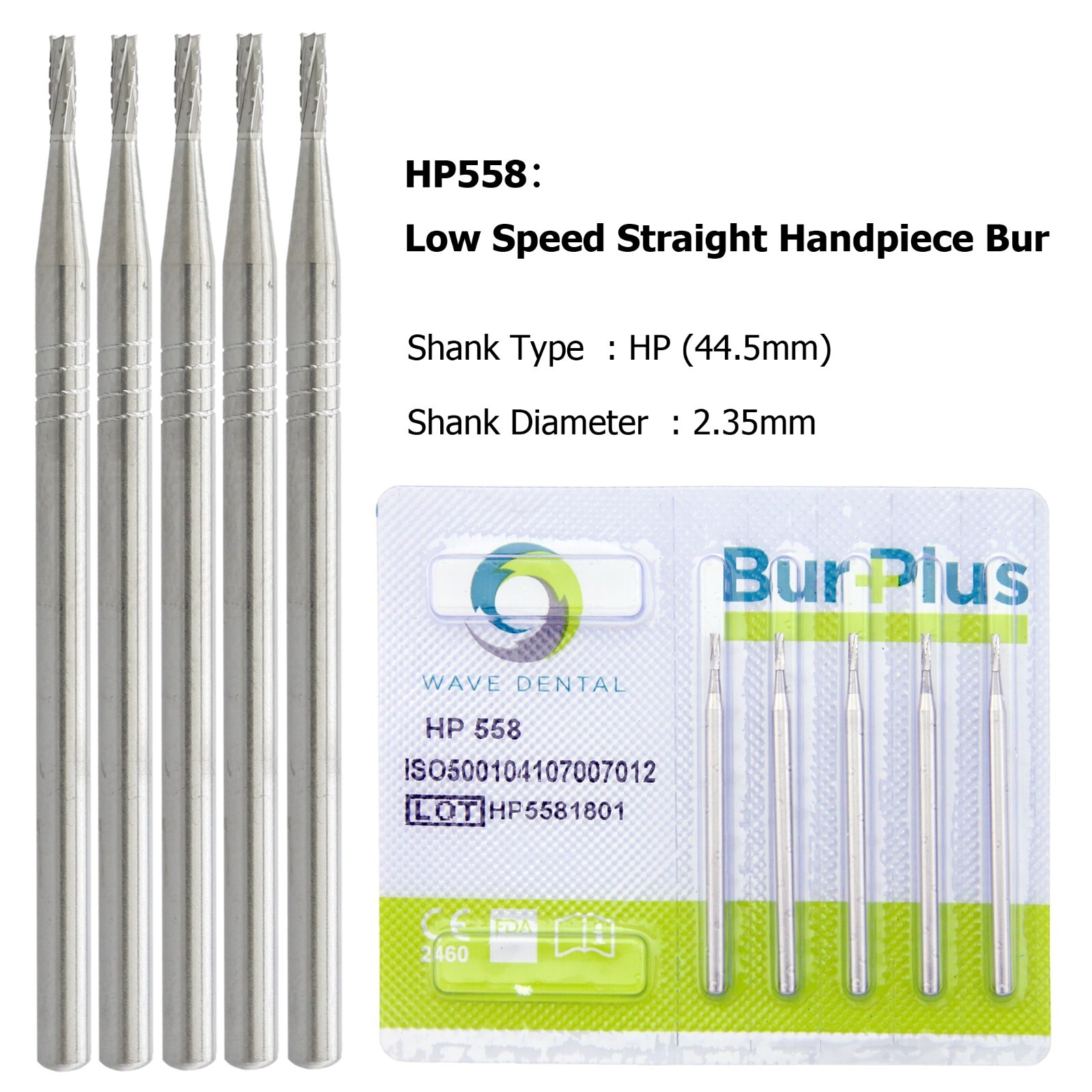 Wave Dental Straight Surgical Bur HP Round Long 44.5mm Carbide Bur For Low Speed