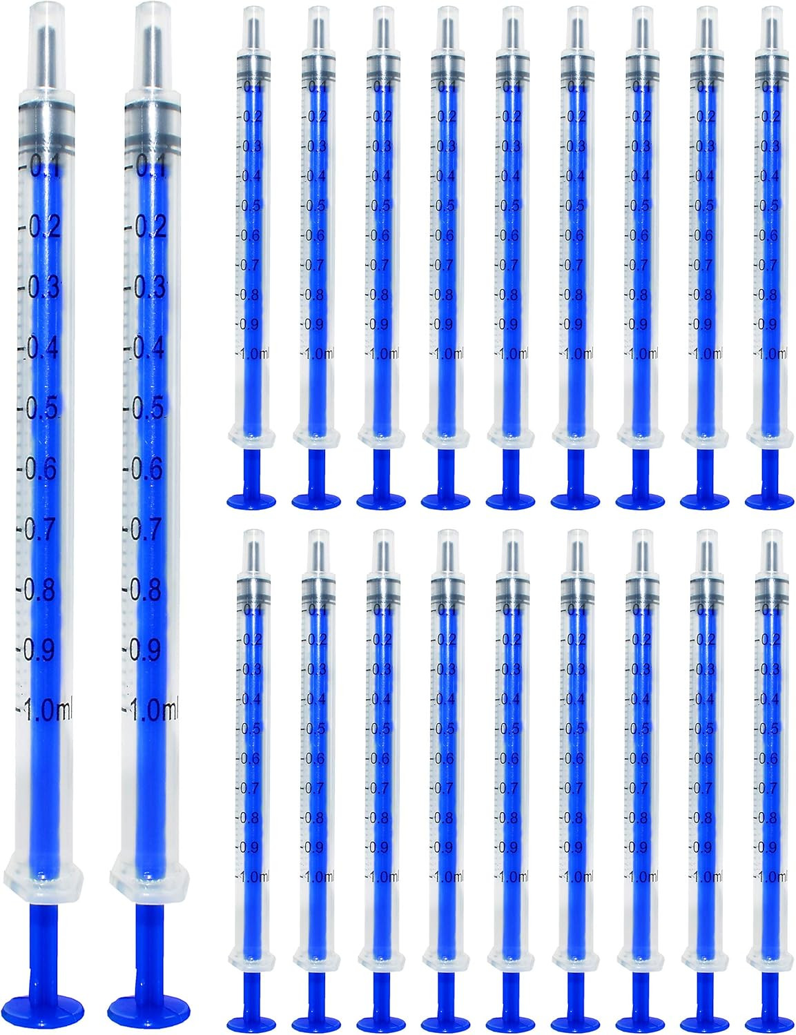 144 jeringas con pipeta de 1 ml y 1 cc con punta Luer Slip, sin aguja, para uso.