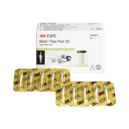 3M RelyX Fiber Post, Size 3, 1.9 mm Diameter, Blue Refill. Package of 10 posts
