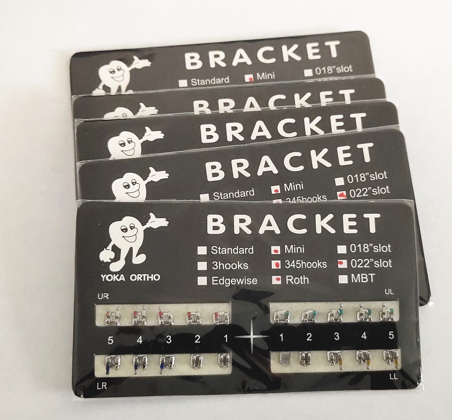 100 Sets Teeth Brackets Mini Roth 022 345 Hooks Dental Metal Braces Black Color