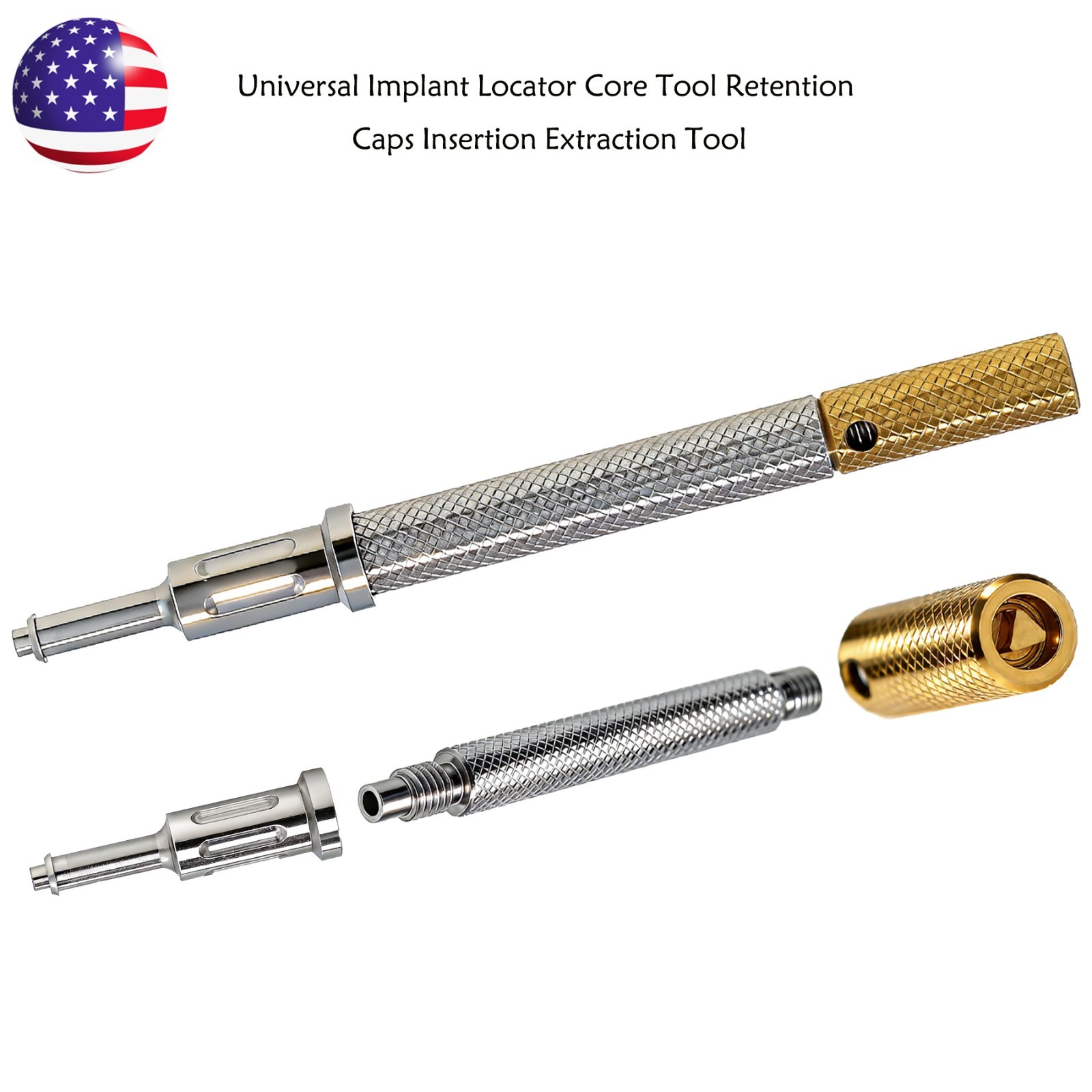 US Universal Implant Remove Core Tool Set – PEEK, Durable, 2.4 lbs, 4pcs Set