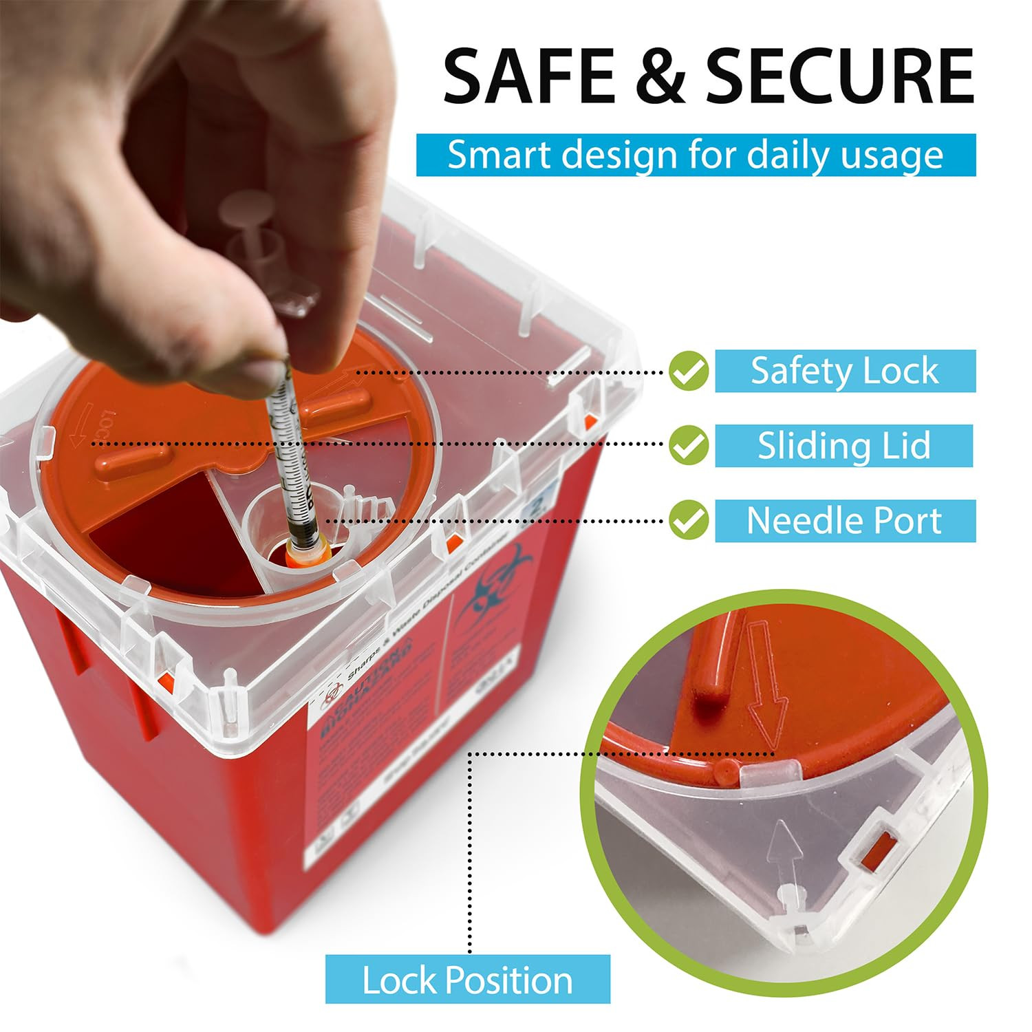 Sharps Container, Sharps Containers for Home Use, Needle Disposal Containers, Sh
