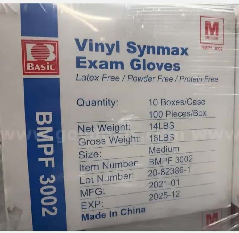 Basic Medium Blue Vinyl Gloves per case
