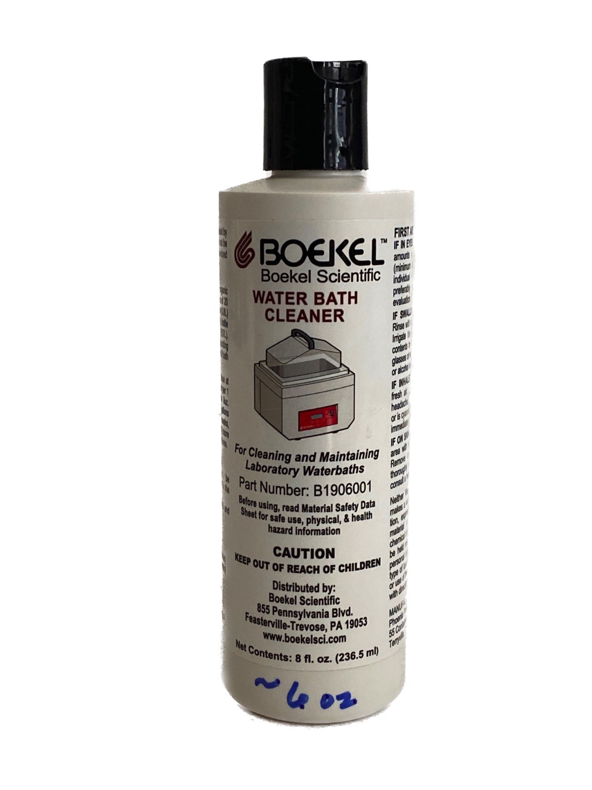 BOEKEL Laboratory Water Bath Cleaner – Partial Bottle ~6oz. B190600