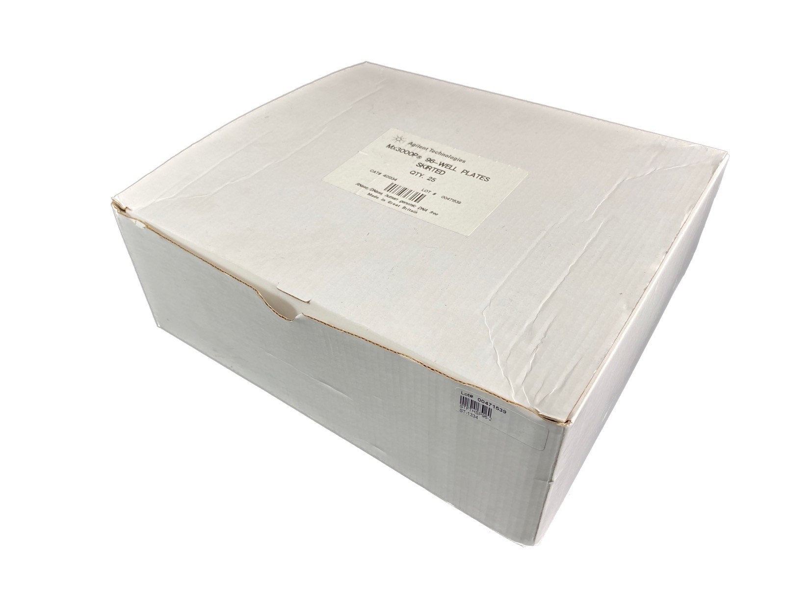 AGILENT TECHNOLOGIES Mx3000P 96-Well Plates Skirted qPCR Caps 401334 (25/cs)