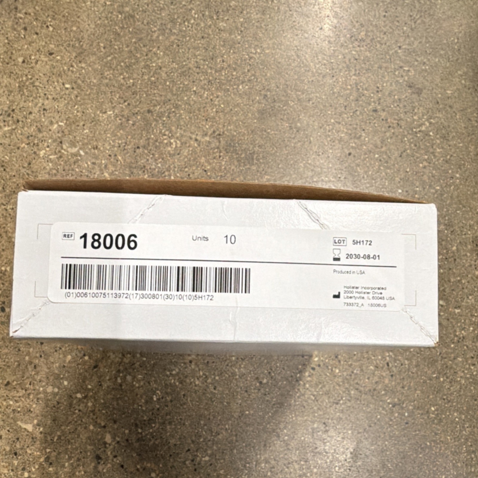 Hollister 18006 One-Piece Drainable Colostomy Ostomy Pouches Box of 10 Units