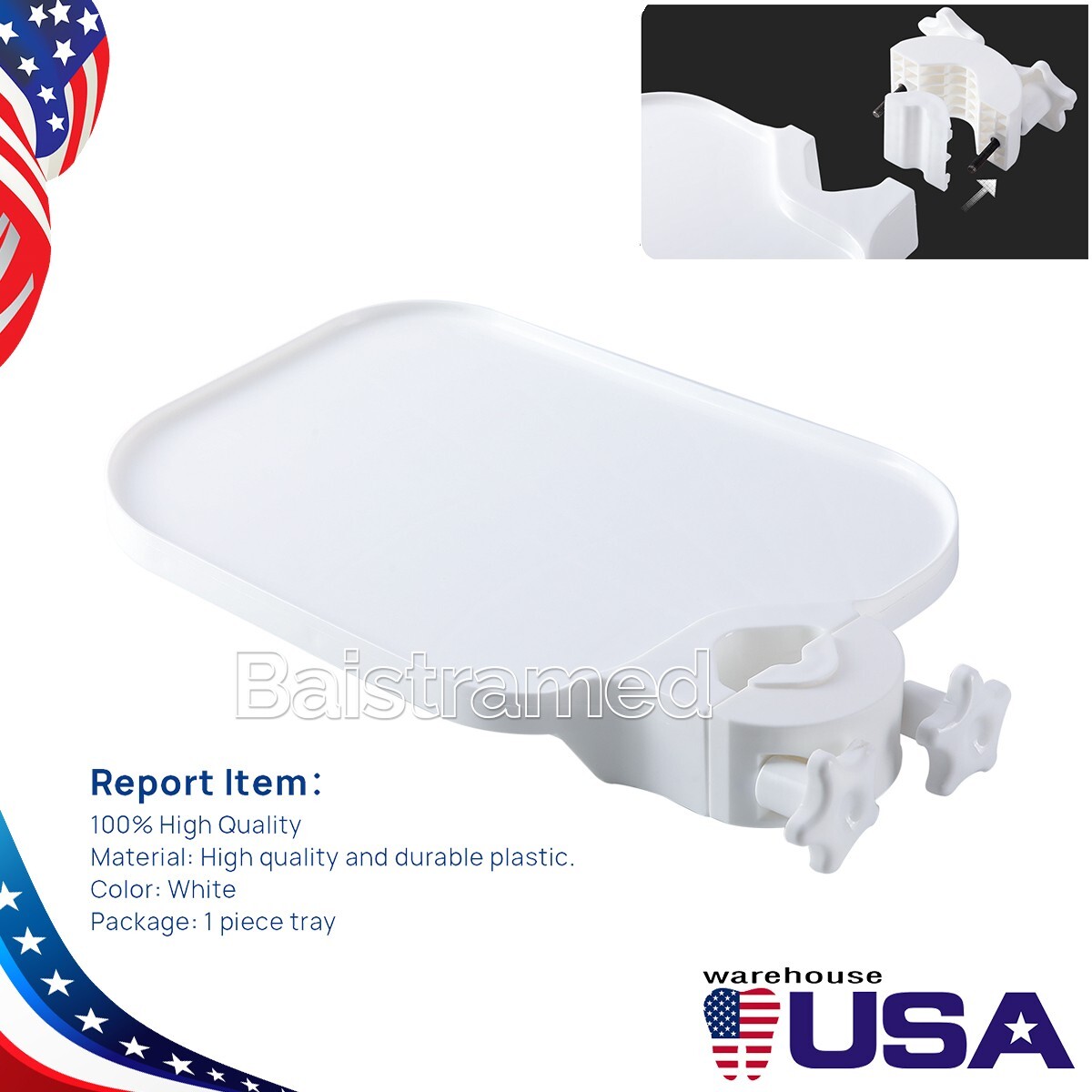 Dental Post Mounted Utility Tray for Dental Chair Unit Dental Instrument Tray