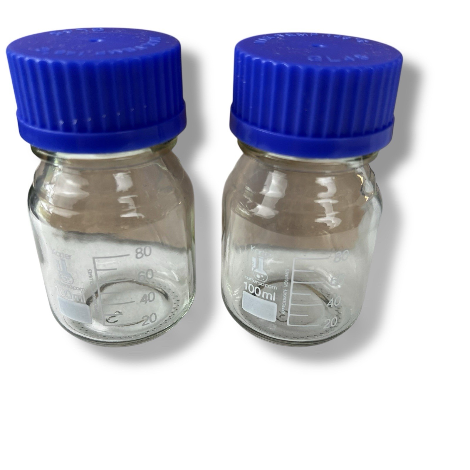 100ml Glass Media Bottle, Round, GL45 Screw Cap Karter Scientific 251X1 (Pack 2)