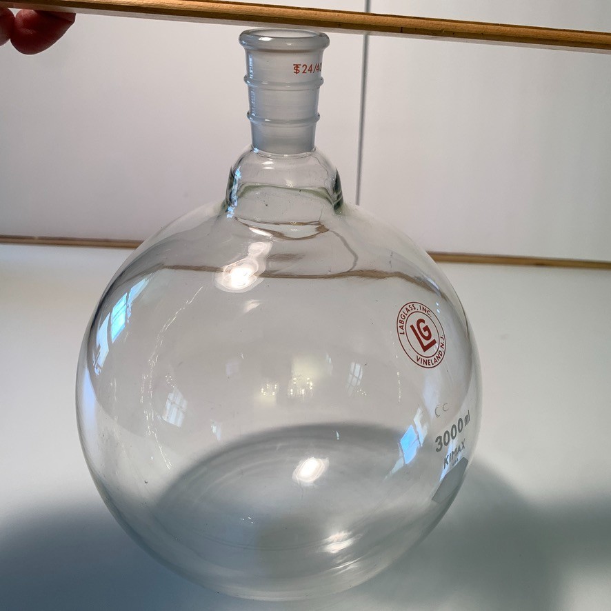 Kimax 3000mL 3L SINGLE NECK Round Bottom Boiling Flask 24/40 Labglass Inc