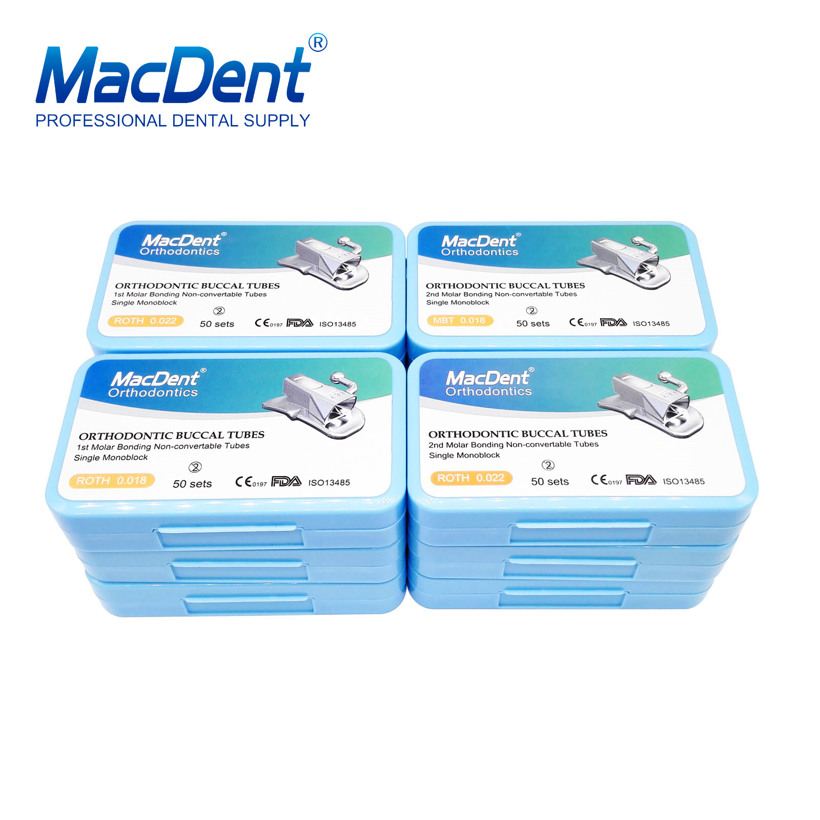 MacDent Dental Ortho Braces Brackets Mini Roth.022 345H/Arch Wire/Buccal Tube