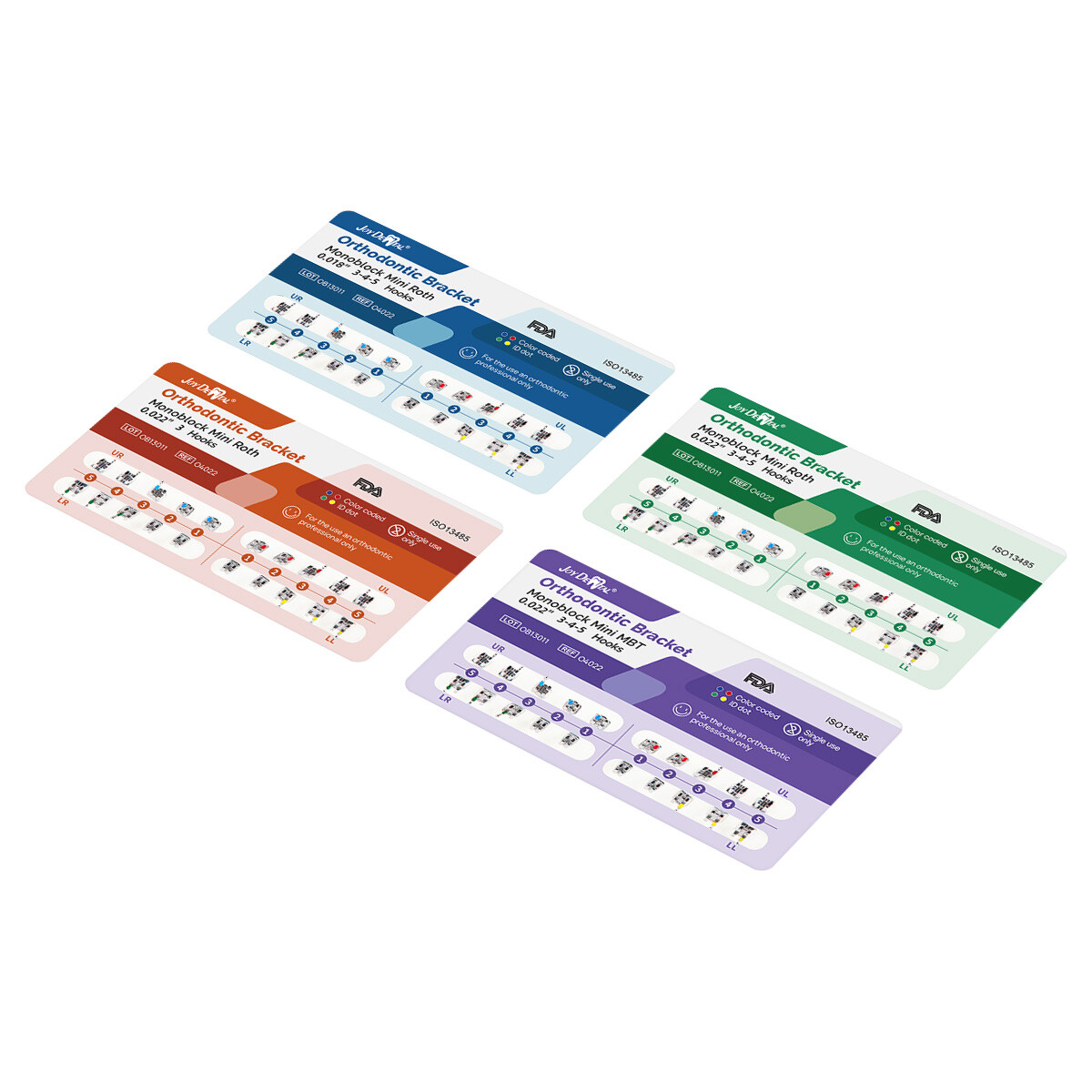 Dental Orthodontic Brackets Braces Monoblock Mini Roth/MBT 018/022 Hooks 345 USA