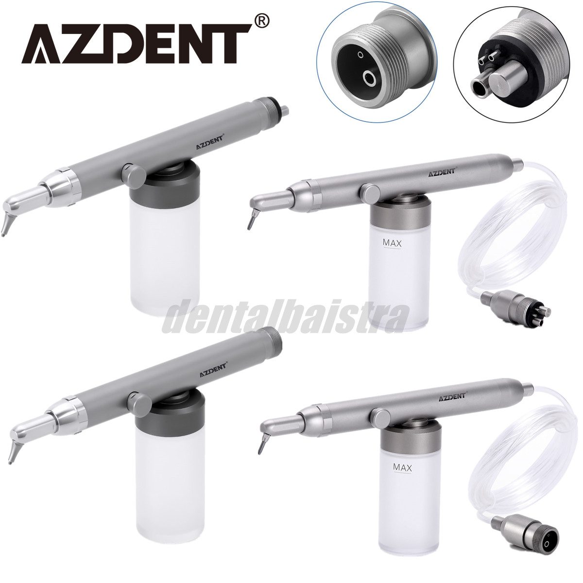Dental Alumina Air Abrasion Polisher Sandblaster 4/2 Holes Prophy Gun With Water