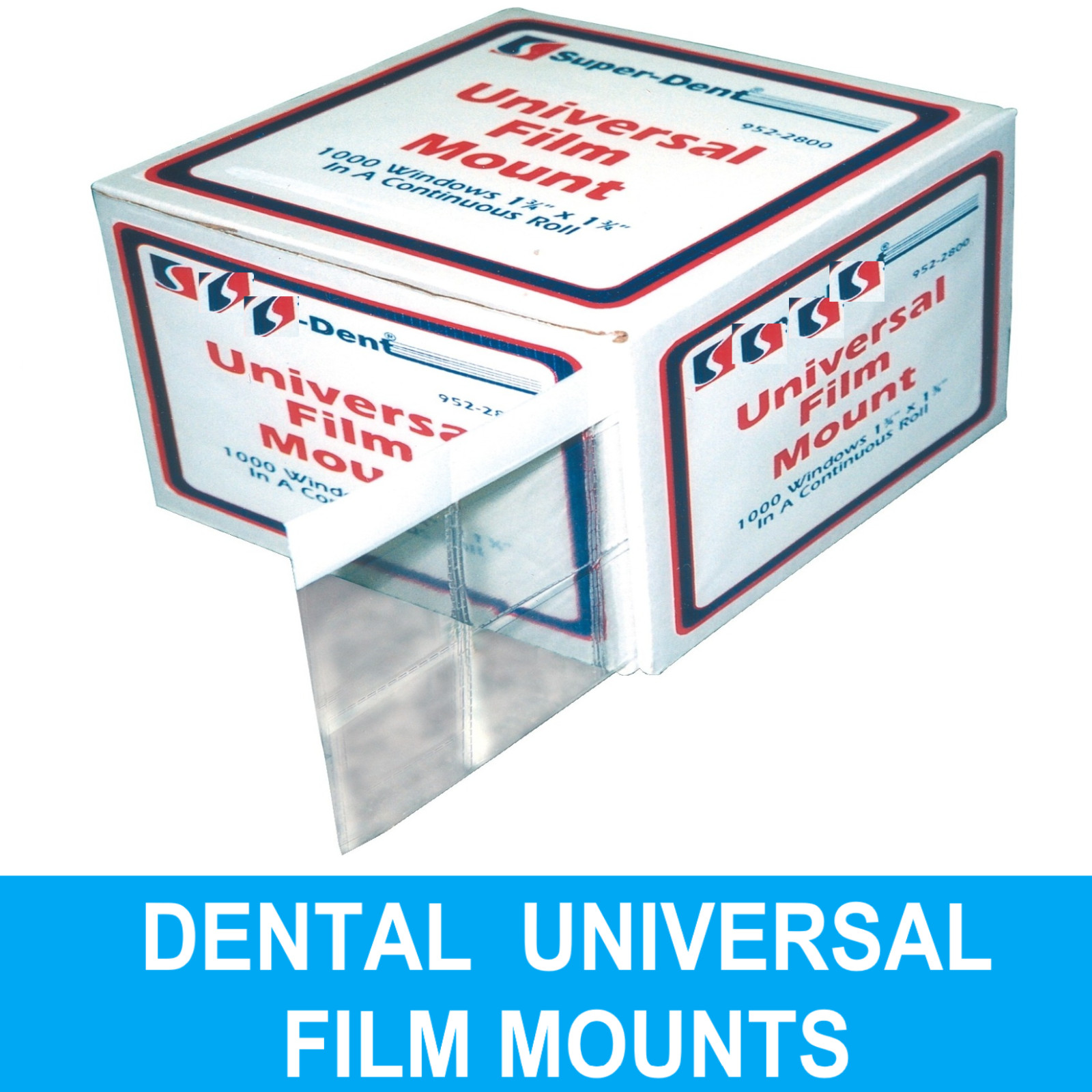Dental Universal X-Ray Mounts X Ray Film Mounts 2-Window, 1000/Box