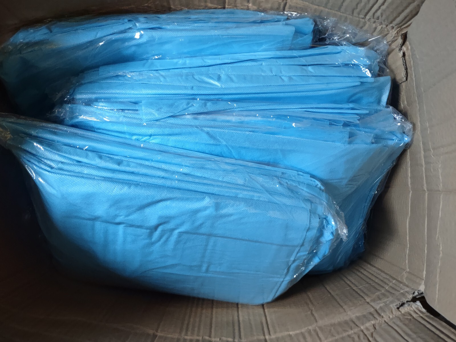 10 pack XX-Large Blue Non-Woven Level 3 Disposable Isolation Gown Knit Cuff