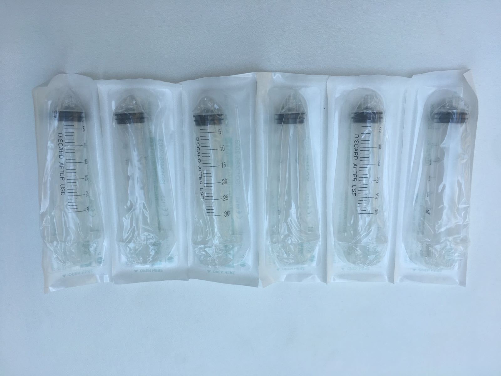 20 30cc Syringe Only with Luer Lock Tip Sterile Disposable Latex Free 30ml NEW