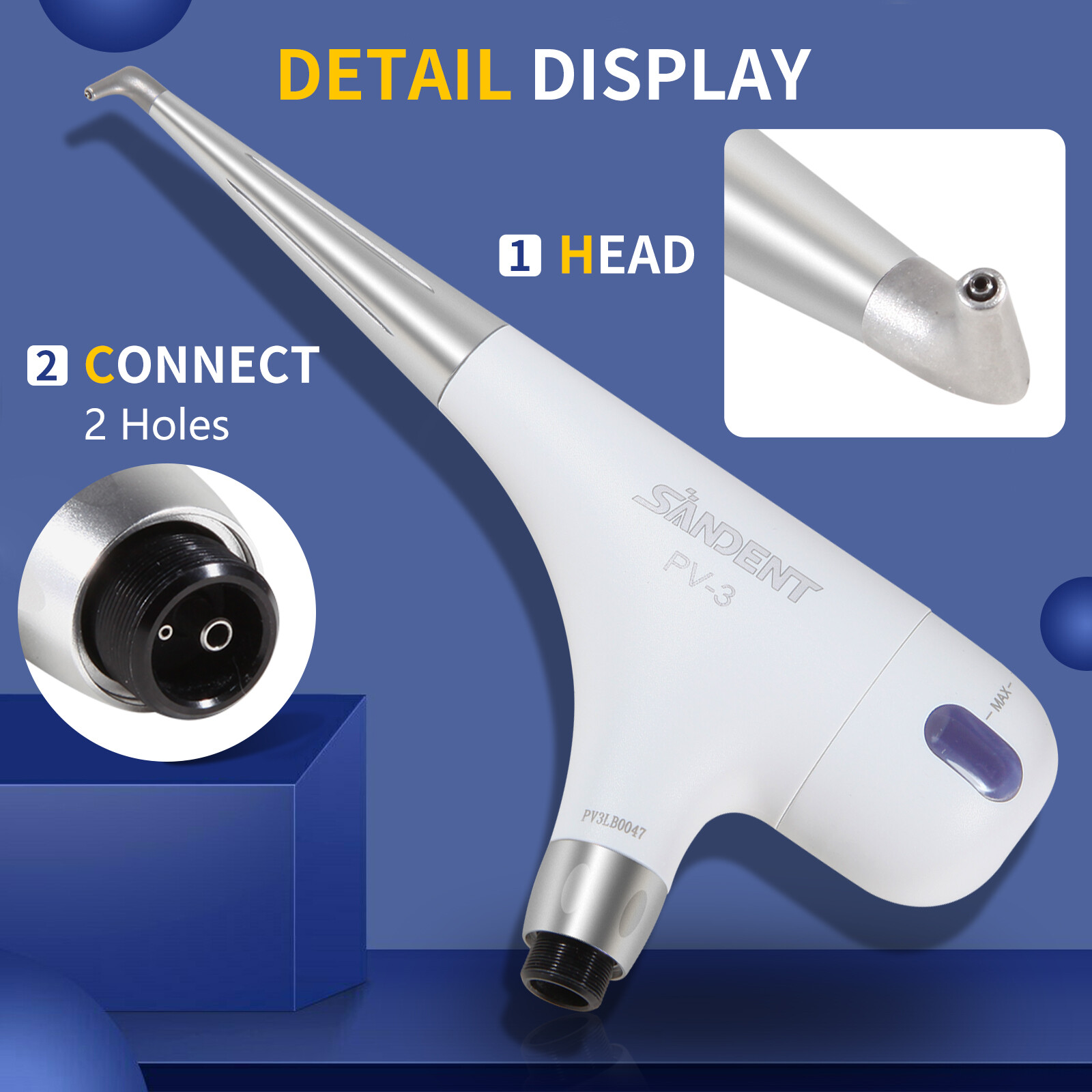 Dental Air Jet Prophy 2 Hole Polishing AIR-FLOWandy Handpiece PV-3