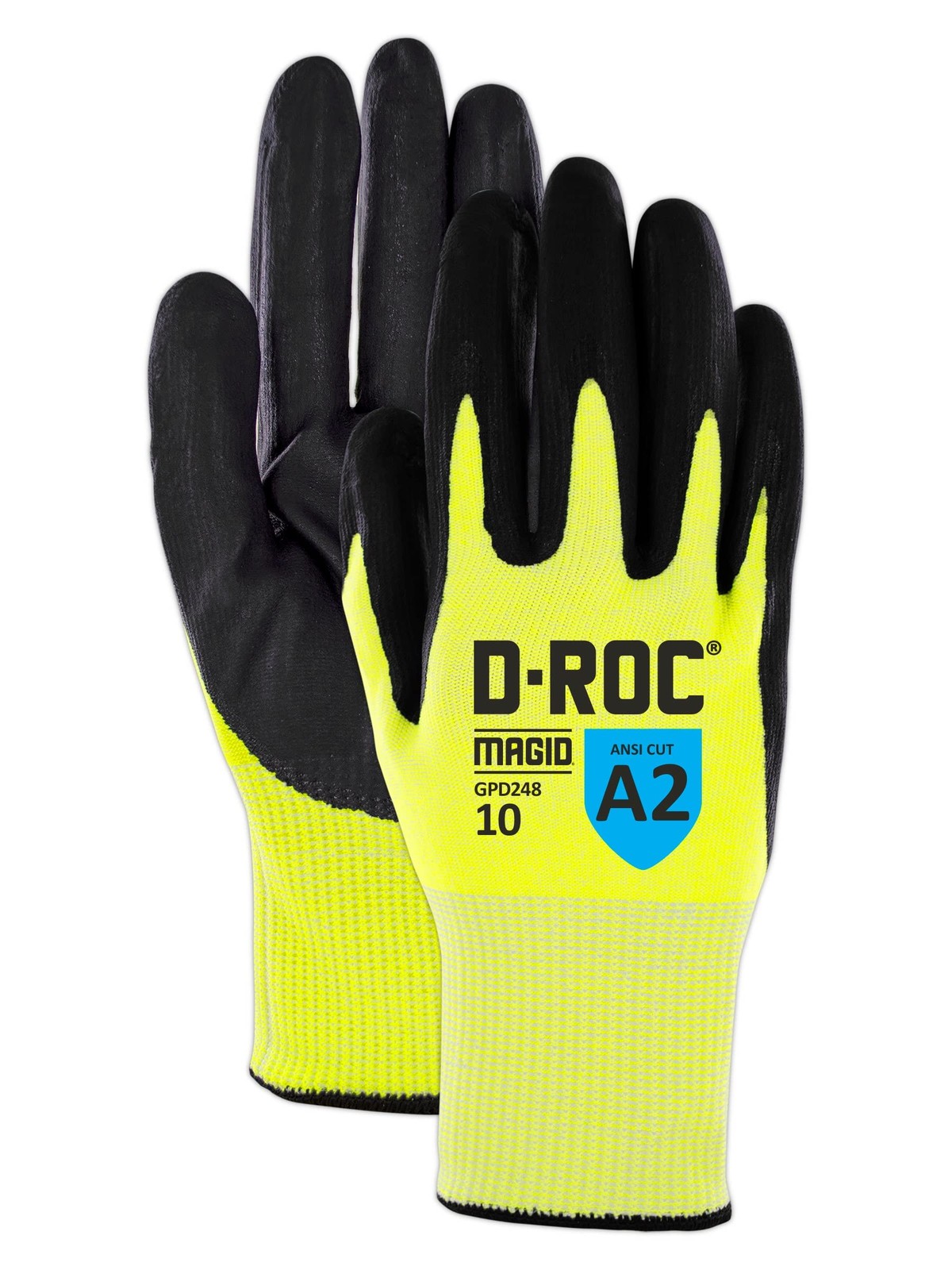 Magid D-Roc Ansi A2 15-Gauge Tritek Palm Coated Work Gloves 12 Pairs Size