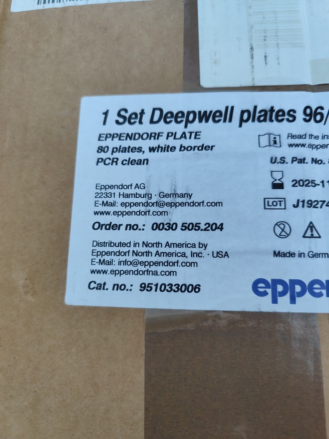 Eppendorf Deepwell Plate 1000ml Open Cs 70 Expi 2025 951033006