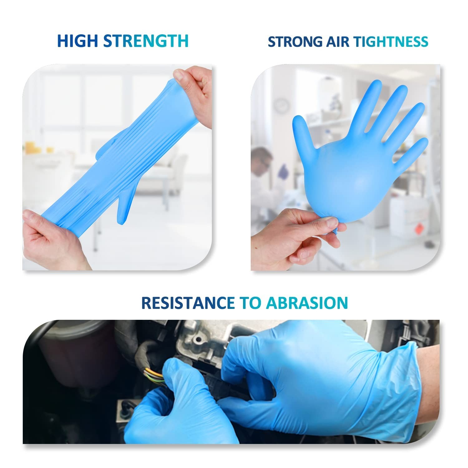 PROMEDIX P Nitrile Disposable Gloves,4mil-100 Large, Blue(large 100)