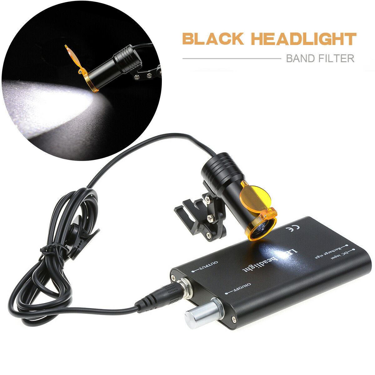 Surgical Dental 5W LED Headlight Lamp with Filter without Battery for Loupes US