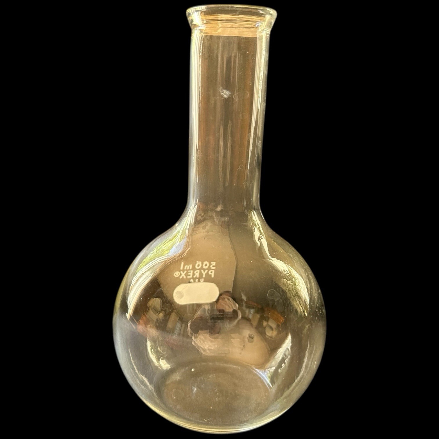 Pyrex Beaker 500mL Neck Round Distill Flask Science Home School College Flat 7″
