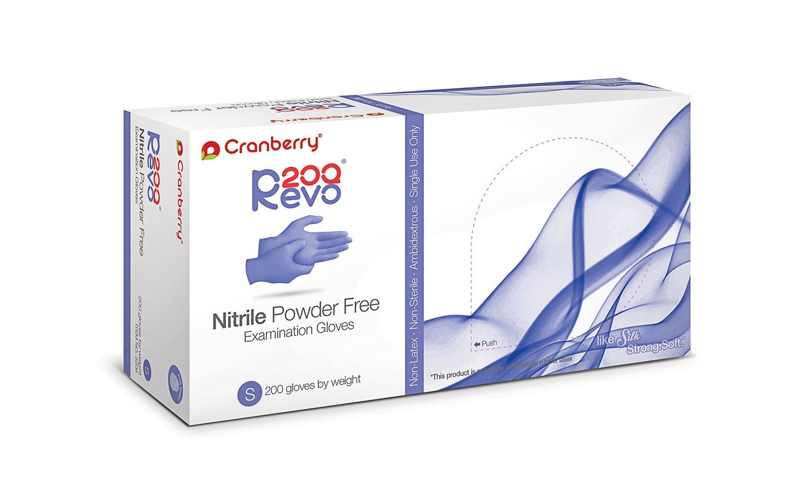 Cranberry USA Cranberry R200 Blue Nitrile Exam Gloves, Case of 2000, Small, 3…