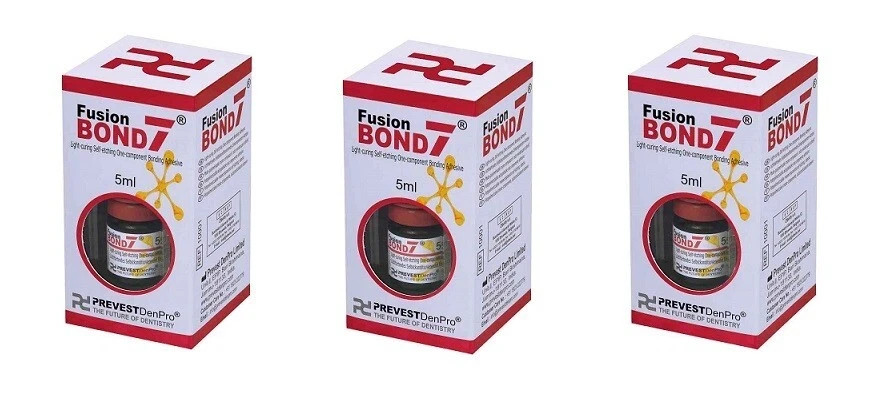 3 x Dental FUSION BOND 7 Self Etch 7th Generation Bond 5ml Pack