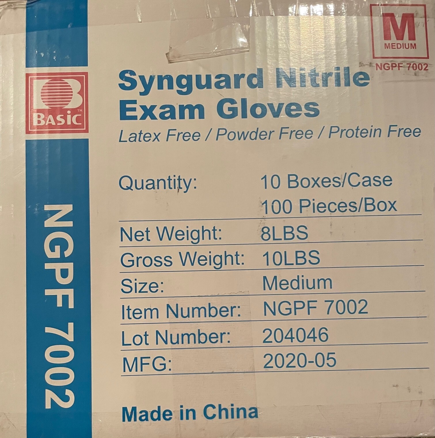 Basic Synguard Nitrile Exam Gloves – Blue – Medium – 1000 Pieces