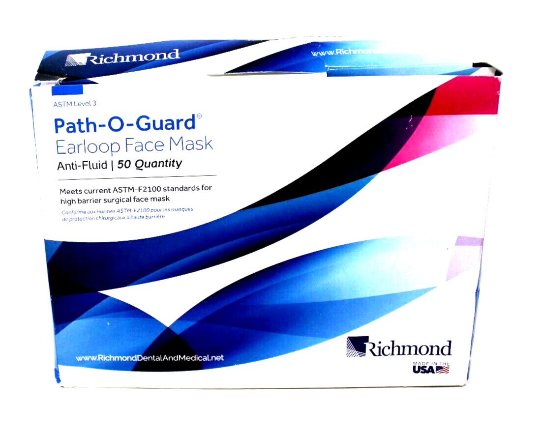 Richmond Dental 400589 Level III Anti-Fluid Earloop Face Mask Lavender – 48/BX