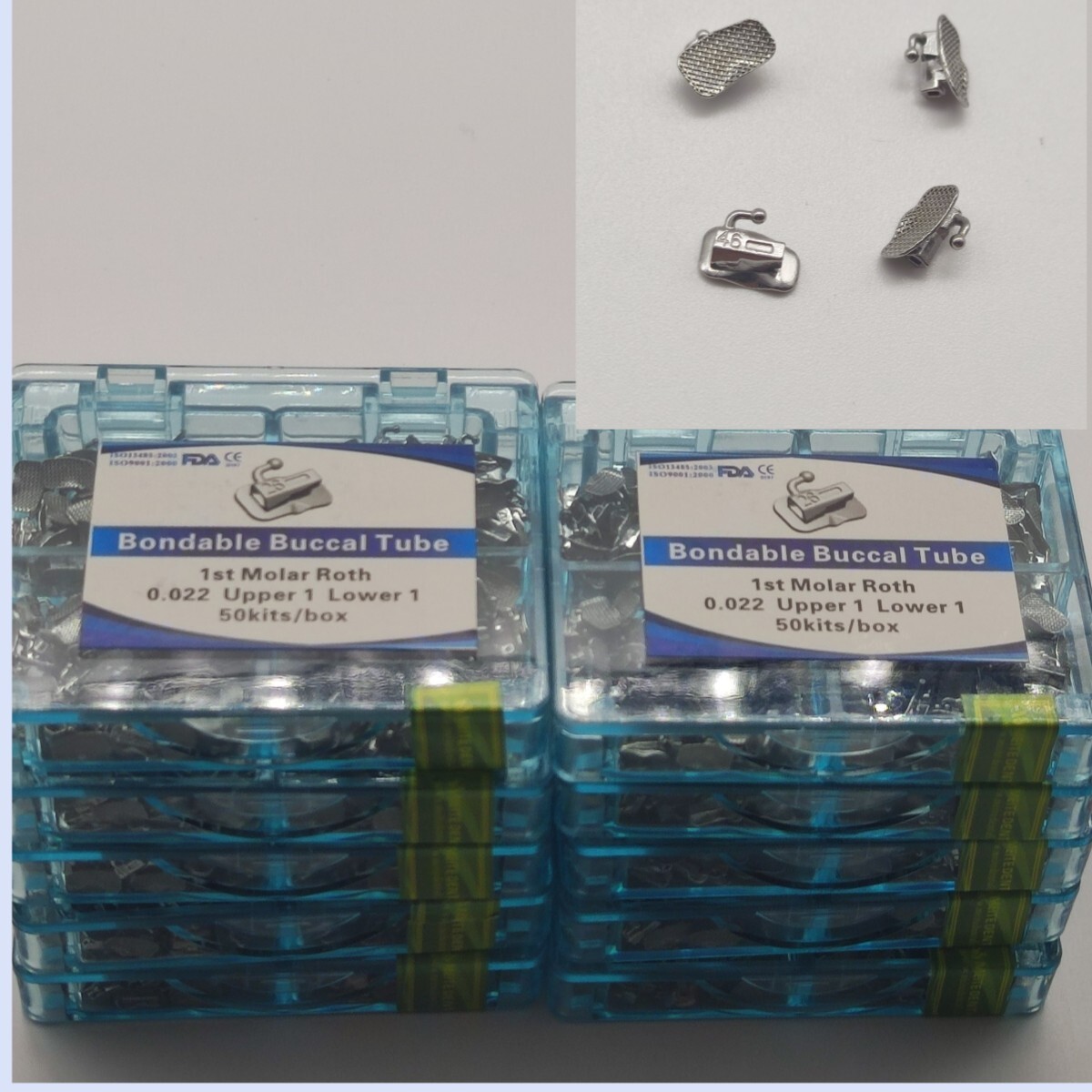 10Boxes Dental Buccal Tubes 1st Roth 022 U1/L1 Mesh Base With Mark 50sets/box