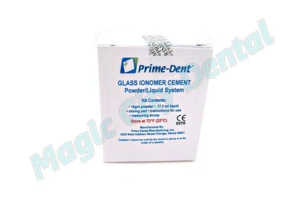 Prime-Dent Permanent Dental Glass Lonomer Luting Cement Kit for Crowns #010-020