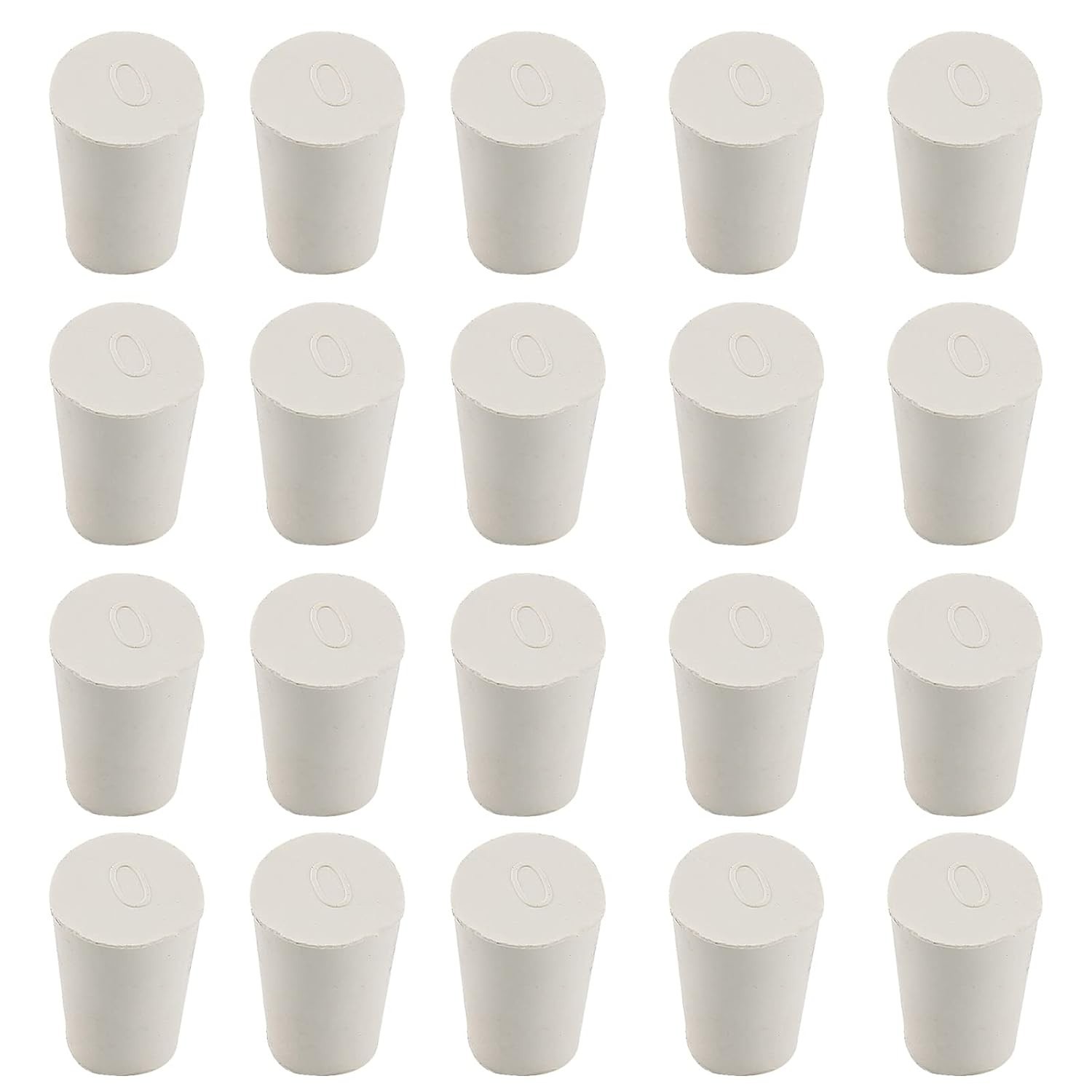 Versatile Tapered Rubber Stoppers – 20 Pcs, Ideal for Laboratories & Industry