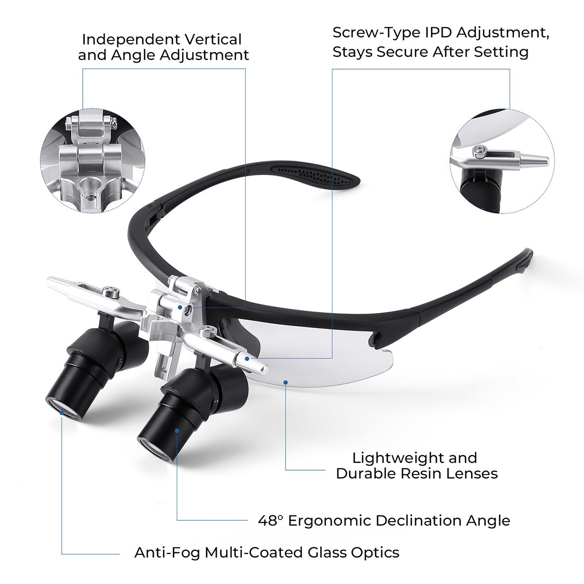 4.0X Dental Surgery Ergonomic Ergo Binocular Loupes Ultralight Magnifier
