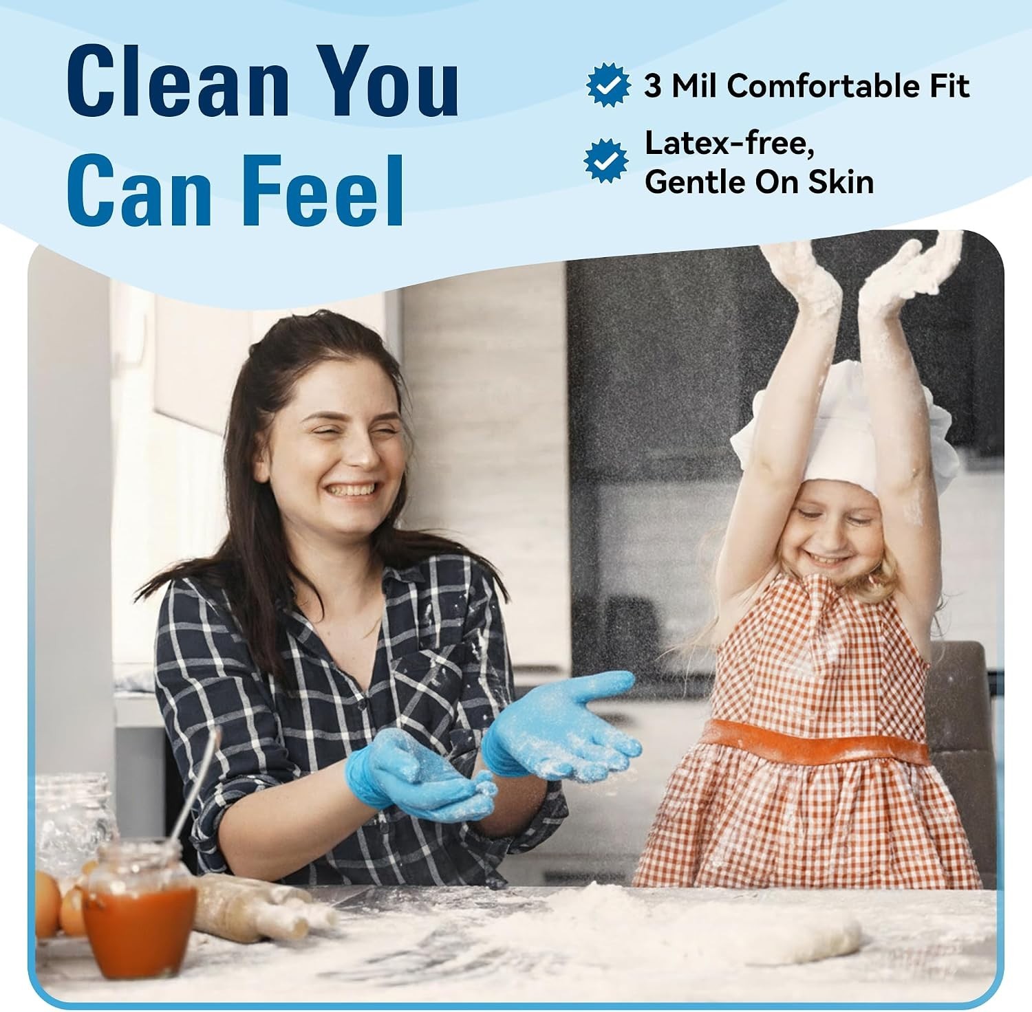 Medium Blue Disposable Nitrile Gloves – 100 Pack, Chemical Resistant, Food Safe