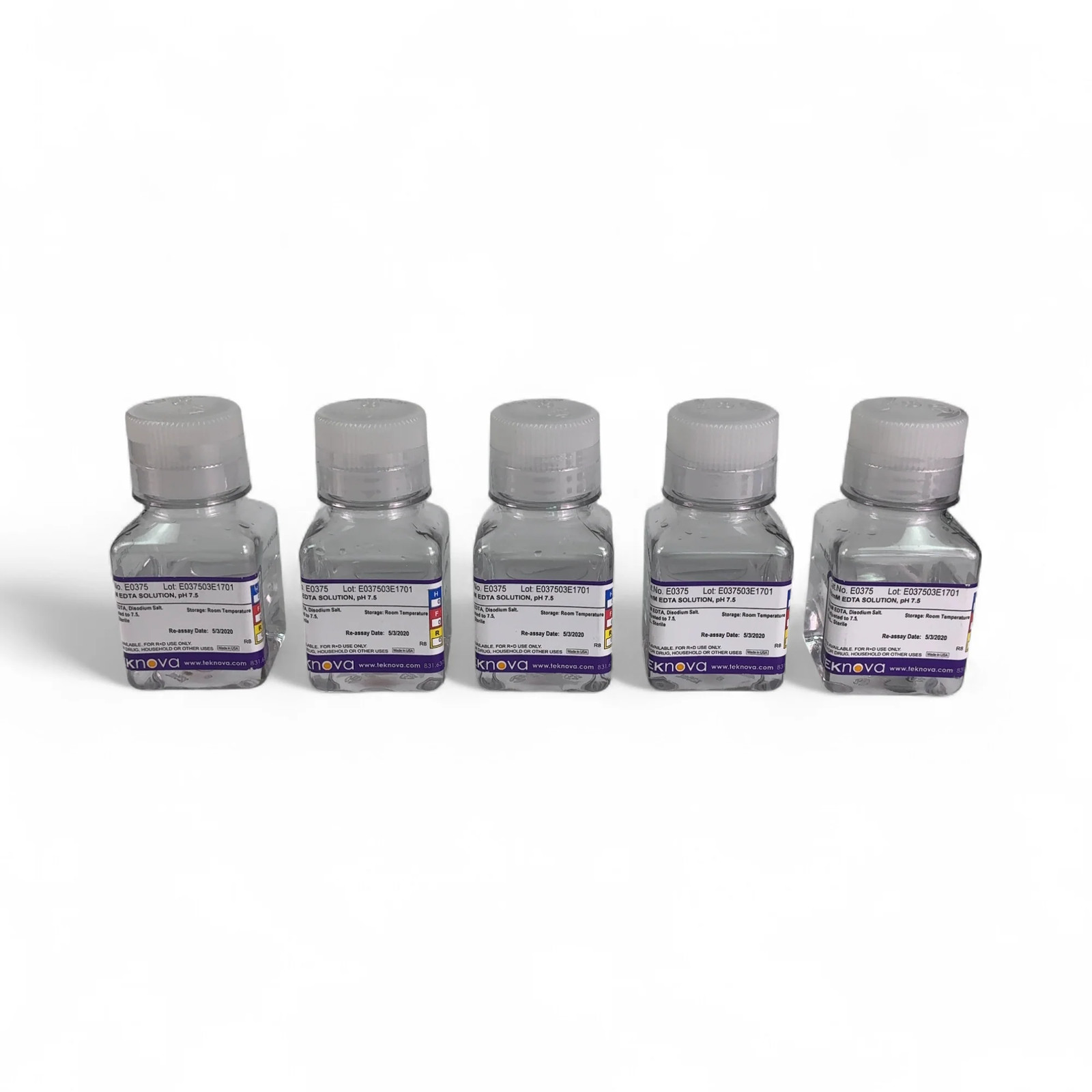 Teknova 500mM EDTA Solution E0375 100mL pH 7.5 – 5 Bottles (Best Offer!)