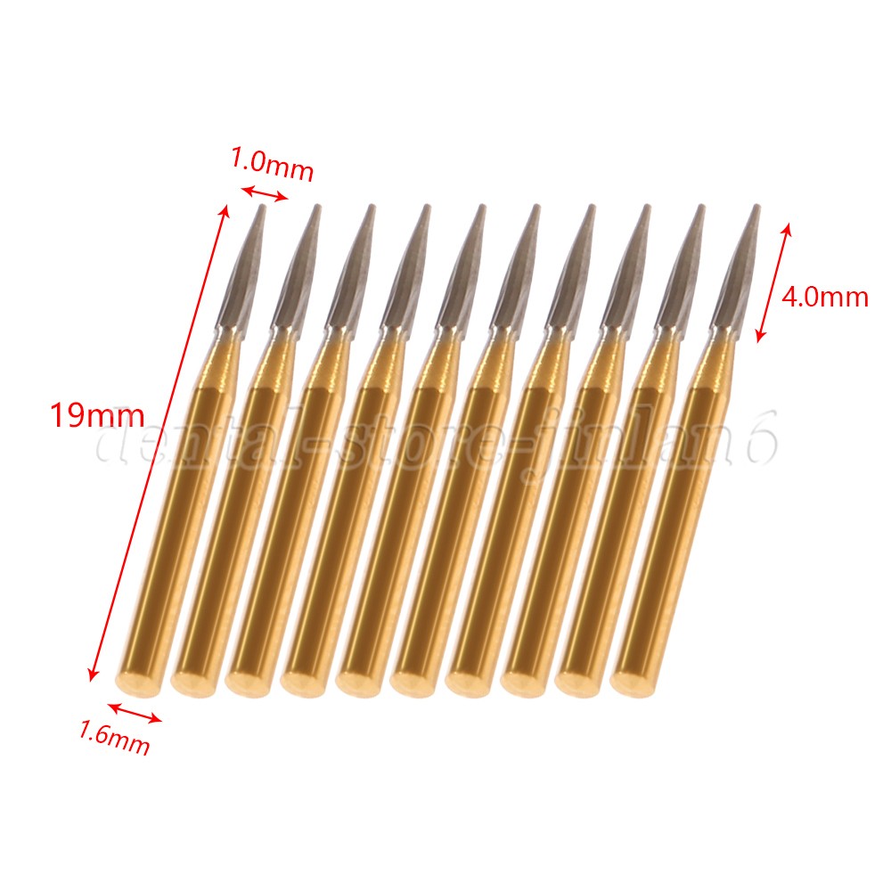 10 pcs Dental Tungsten Steel Carbide Burs FG 7902 for High Speed Handpiece
