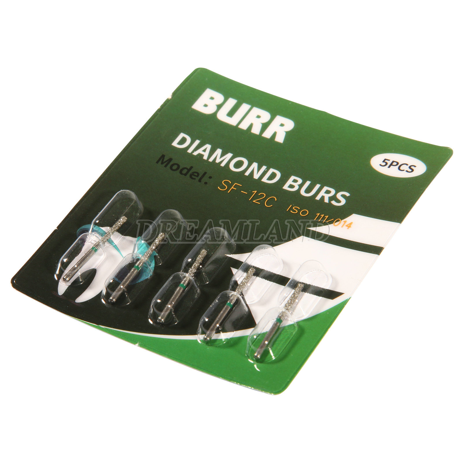 100 PCS SF-12C 837-014C Flat End Cylinder Green Coarse FG Dental Diamond Burs