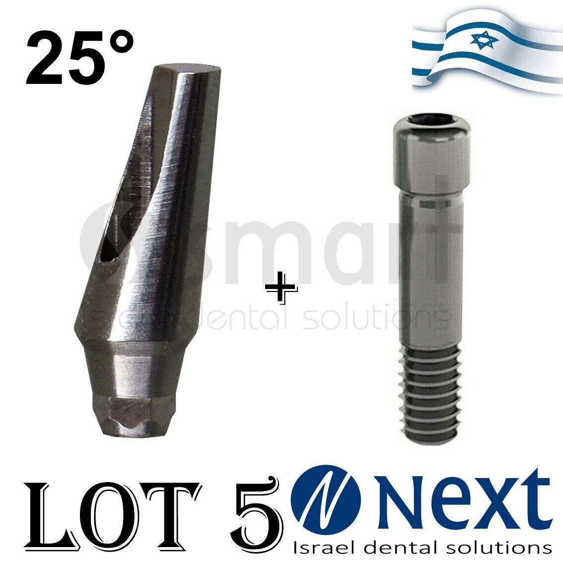 Lot x 5 Angulated 25 deg Abutment Implantium regular Fit Titanium