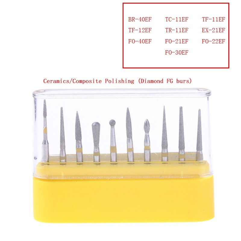 5 Kits Dental Diamond Burs FG-105 Ceramics/Composite Polishing Kit FG Bur