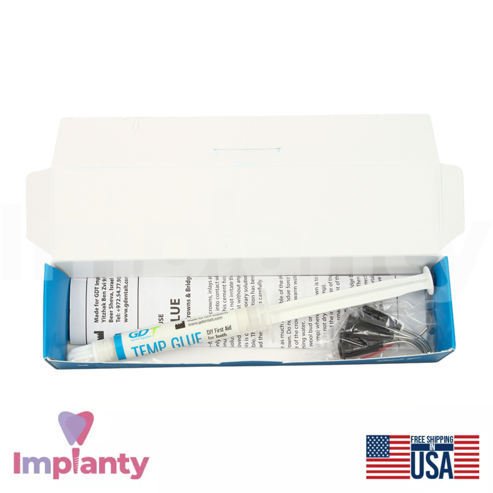 GDT Dental Temp Glue OTC Temporary Cement 7g Pre-Mixed Ready To Use